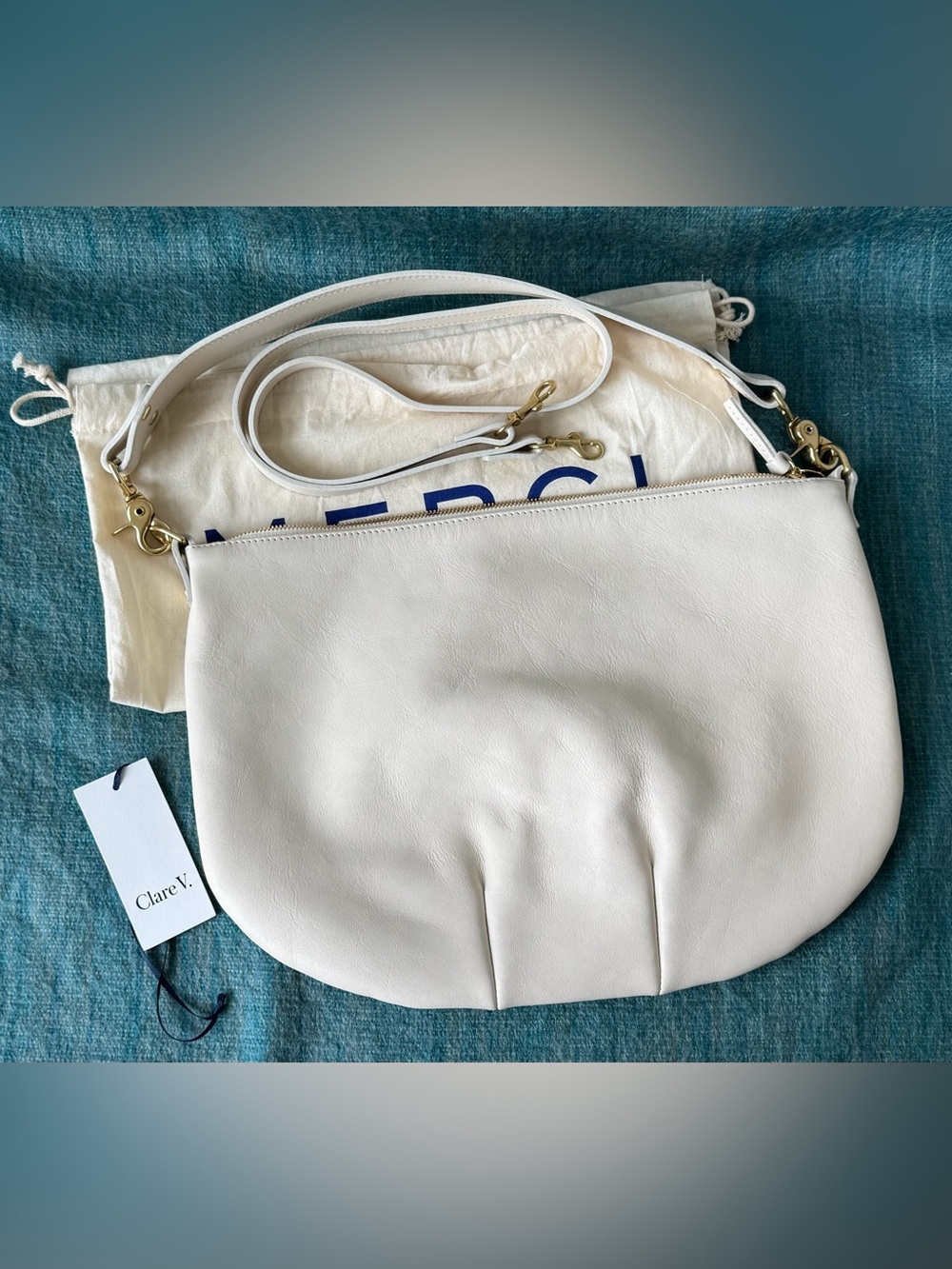 EUC - Clare V. Moyen Messenger – Cream